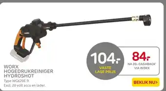 Praxis WORX HOGEDRUKREINIGER HYDROSHOT aanbieding