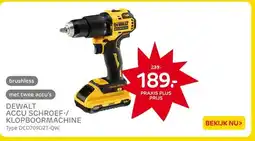 Praxis DEWALT ACCU SCHROEF-/ KLOPBOORMACHINE aanbieding