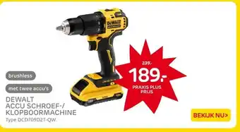 Praxis DEWALT ACCU SCHROEF-/ KLOPBOORMACHINE aanbieding