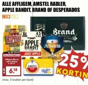 MCD Supermarkt ALLE AFFLIGEM, AMSTEL RADLER, APPLE BANDIT, BRAND OF DESPERADOS aanbieding