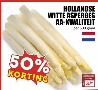 MCD Supermarkt HOLLANDSE WITTE ASPERGES AA-KWALITEIT aanbieding