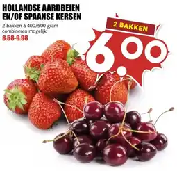 MCD Supermarkt HOLLANDSE AARDBEIEN EN/OF SPAANSE KERSEN aanbieding