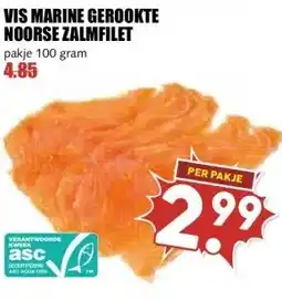 MCD Supermarkt VIS MARINE GEROOKTE NOORSE ZALMFILET aanbieding