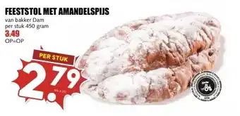 MCD Supermarkt FEESTSTOL MET AMANDELSPIJS aanbieding