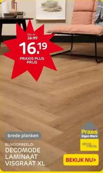 Praxis DECOMODE LAMINAAT VISGRAAT XL aanbieding