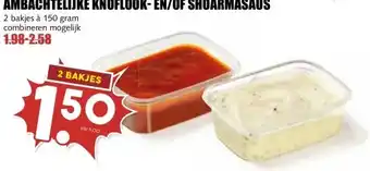 MCD Supermarkt AMBACHTELIJKE KNOFLOOK- EN/OF SHOARMASAUS aanbieding