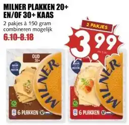 MCD Supermarkt MILNER PLAKKEN 20+ EN/OF 30+ KAAS aanbieding