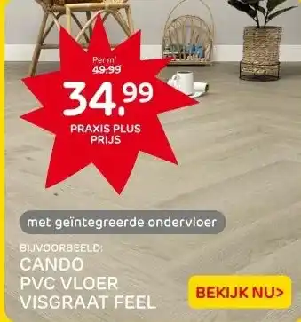 Praxis CANDO PVC VLOER VISGRAAT FEEL aanbieding