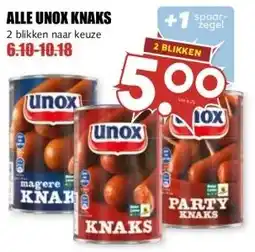 MCD Supermarkt ALLE UNOX KNAKS aanbieding