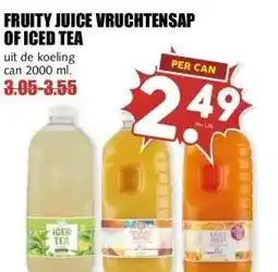 MCD Supermarkt FRUITY JUICE VRUCHTENSAP OF ICED TEA aanbieding
