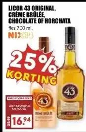 MCD Supermarkt LICOR 43 ORIGINAL, CRÈME BRÛLÉE. CHOCOLATE OF HORCHATA aanbieding