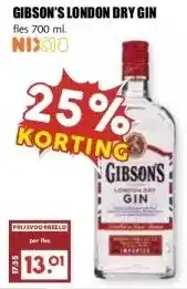 MCD Supermarkt GIBSON'S LONDON DRY GIN aanbieding
