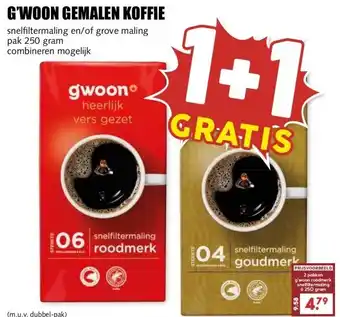 MCD Supermarkt G'WOON GEMALEN KOFFIE aanbieding