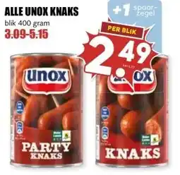 MCD Supermarkt ALLE UNOX KNAKS aanbieding