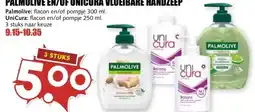 MCD Supermarkt PALMOLIVE EN/OF UNICURA VLOEIBARE HANDZEEP aanbieding