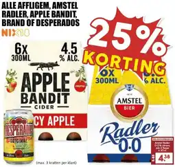 MCD Supermarkt ALLE AFFLIGEM, AMSTEL RADLER, APPLE BANDIT, BRAND OF DESPERADOS aanbieding