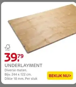 Praxis UNDERLAYMENT aanbieding