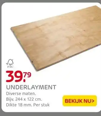 Praxis UNDERLAYMENT aanbieding