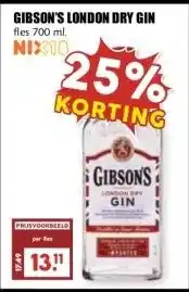 MCD Supermarkt GIBSON'S LONDON DRY GIN aanbieding
