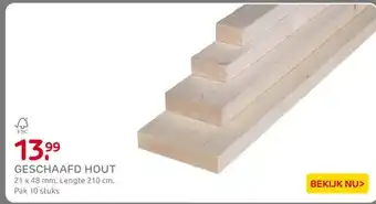 Praxis GESCHAAFD HOUT aanbieding