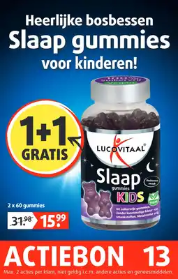 Lucovitaal Heerlijke bosbessen Slaap gummies voor kinderen! aanbieding