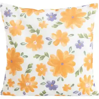 Leen Bakker Sierkussen Karolien - off-white/oranje - 45x45 cm aanbieding