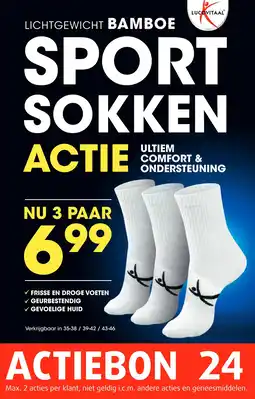 Lucovitaal LICHTGEWICHT BAMBOE SPORT SOKKEN aanbieding