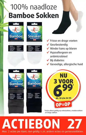 Lucovitaal 100% naadloze Bamboe Sokken aanbieding