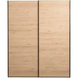 Leen Bakker Schuifdeurkast Bergamo - eikenkleur - 221x178,5x66,6 cm aanbieding