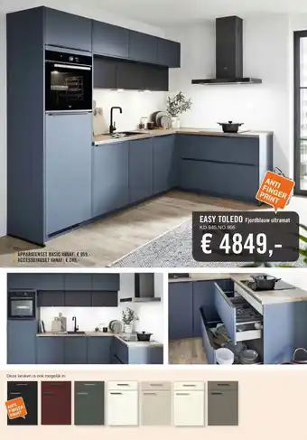 Keukendepot EASY TOLEDO Fjordblauw ultramat aanbieding