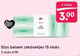 Etos Etos balsem zakdoekjes 15 stuks aanbieding
