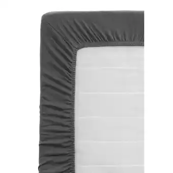 Leen Bakker Hoeslaken Jersey - antraciet - 90x200 cm aanbieding