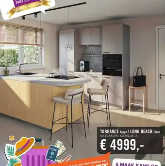 Keukendepot TORRANCE Taupe / LONG BEACH Eiken aanbieding