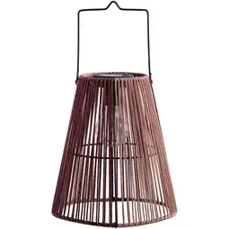 Leen Bakker Solar lantaarn Zef - roze/paars - 24,5xØ22 cm aanbieding