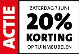 Intratuin ZATERDAG 7 JUNI 20% KORTING OP TUINMEUBELEN aanbieding