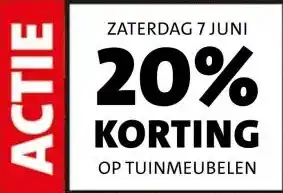 Intratuin ZATERDAG 7 JUNI 20% KORTING OP TUINMEUBELEN aanbieding