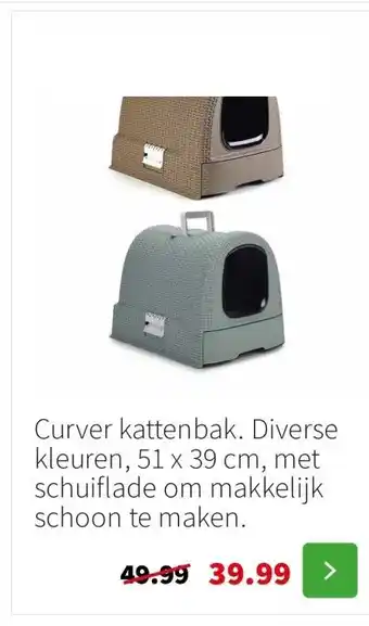 Intratuin Curver kattenbak. Diverse kleuren, 51 x 39 cm, met schuiflade om makkelijk schoon te maken. aanbieding