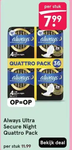 Etos Always Ultra Secure Night Quattro Pack aanbieding
