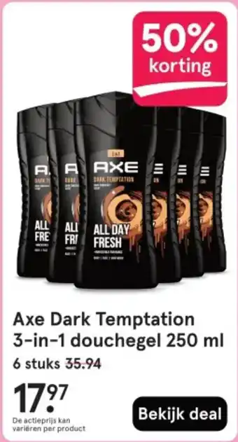Etos Axe Dark Temptation 3 in 1 douchegel aanbieding