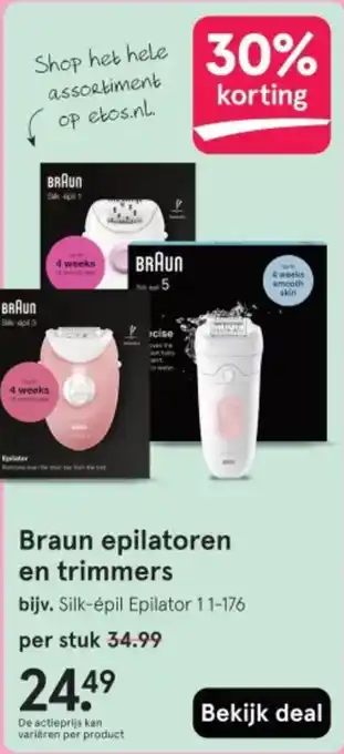 Etos Braun epilatoren en trimmers aanbieding
