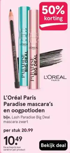 Etos L'Oréal Paris Paradise mascara's en oogpotloden aanbieding