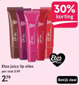 Etos Etos juicy lip olies aanbieding