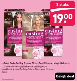 Etos L'Oréal Paris Casting Crème Gloss, Cool Silver en Magic Retouch. aanbieding