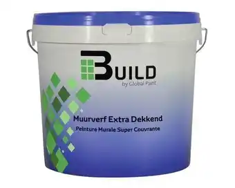 Hornbach BUILD Muurverf extra dekkend wit 10 l aanbieding