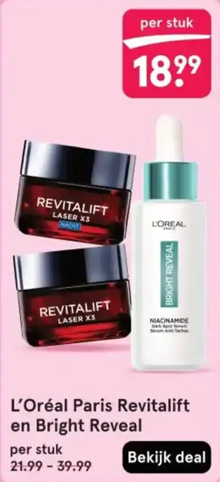 Etos L'Oréal Paris Revitalift en Bright Reveal aanbieding