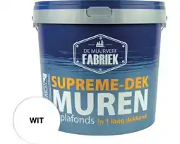 Hornbach DE MUURVERFFABRIEK Supreme-dek muurverf wit 10 l aanbieding