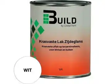 Hornbach BUILD Krasvaste lak zijdeglans wit 750 ml aanbieding