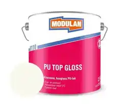 Hornbach MODULAN 6110 PU Top Gloss hoogglans lak verkeerswit RAL 9016 2,5 l aanbieding