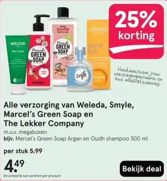 Etos Alle verzorging van Weleda, Smyle, Marcel's Green Soap en The Lekker Company aanbieding