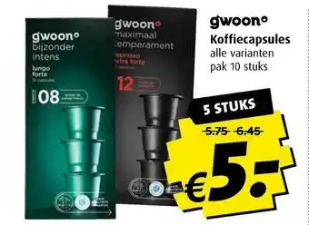 Boni Gwoon Koffiecapsules aanbieding